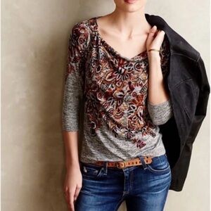 Anthropologie Postmark Jacaranda Top